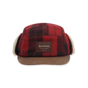 Simms Coldweather Cap in Red Buffalo Plaid